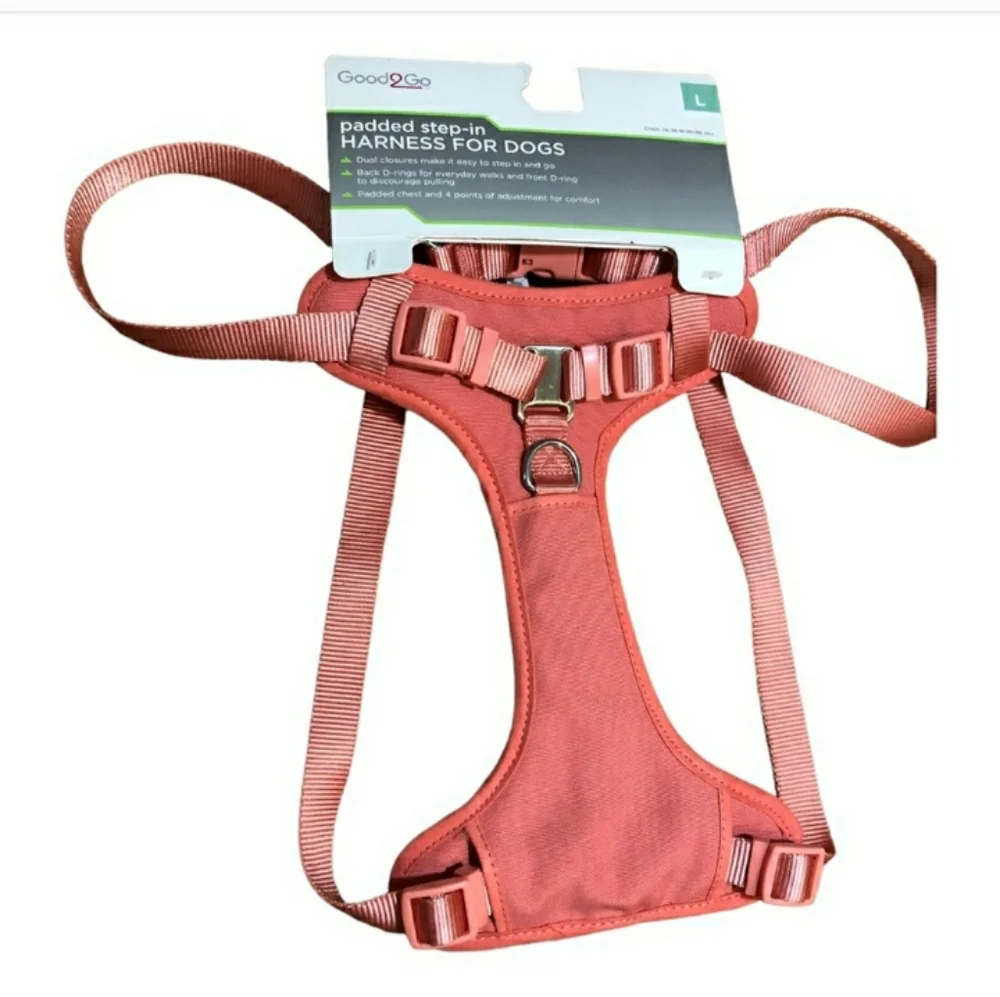 PETCO GOOD2GO Pink Padded Step-In Dog Harness, Large.NEW!